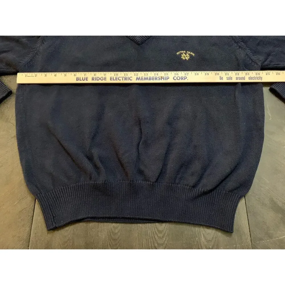 Vtg La Mode University Of Notre Dame Fighting Irish Champion V-Neck Sweater L - Picture 8 of 10